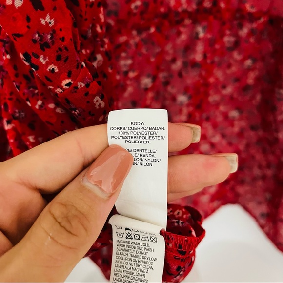 Lucky Brand  Floral Blouse 100% Polyester - Picture 5 of 6